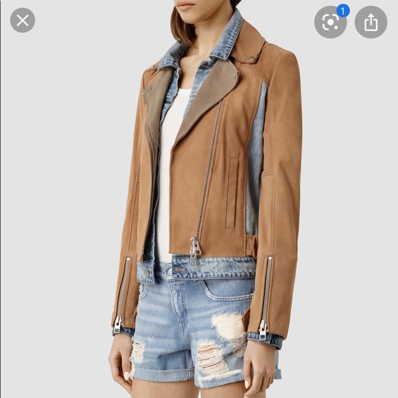 All Saint Frame Denim & Suede Jacket - Picture 2 of 16